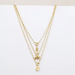 Leopard Singapore Chain Necklace Set Roségold