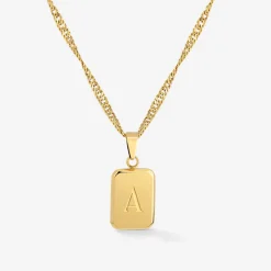 Letter Necklace Gold - A