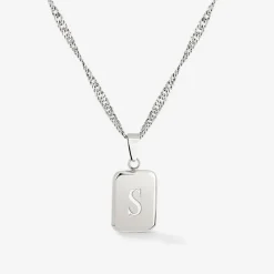 Letter Necklace Silber - A