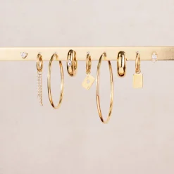 Like a Queen Oval Hoop Set Baby Silber