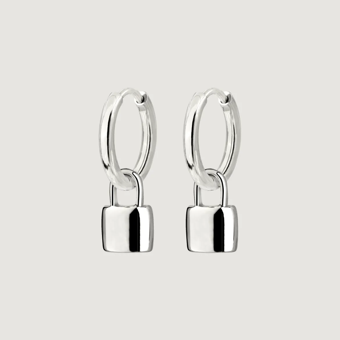 Lock in Hoop Set Small Silber