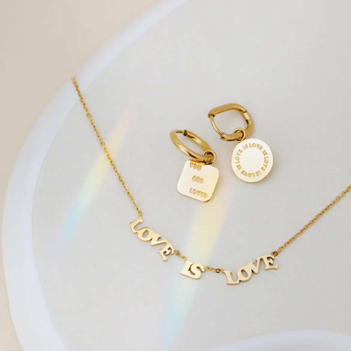 Love is Love Necklace Gold