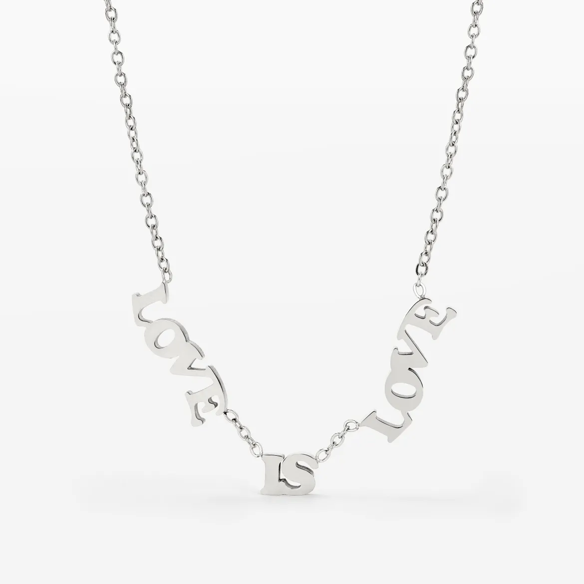 Love is Love Necklace Silber