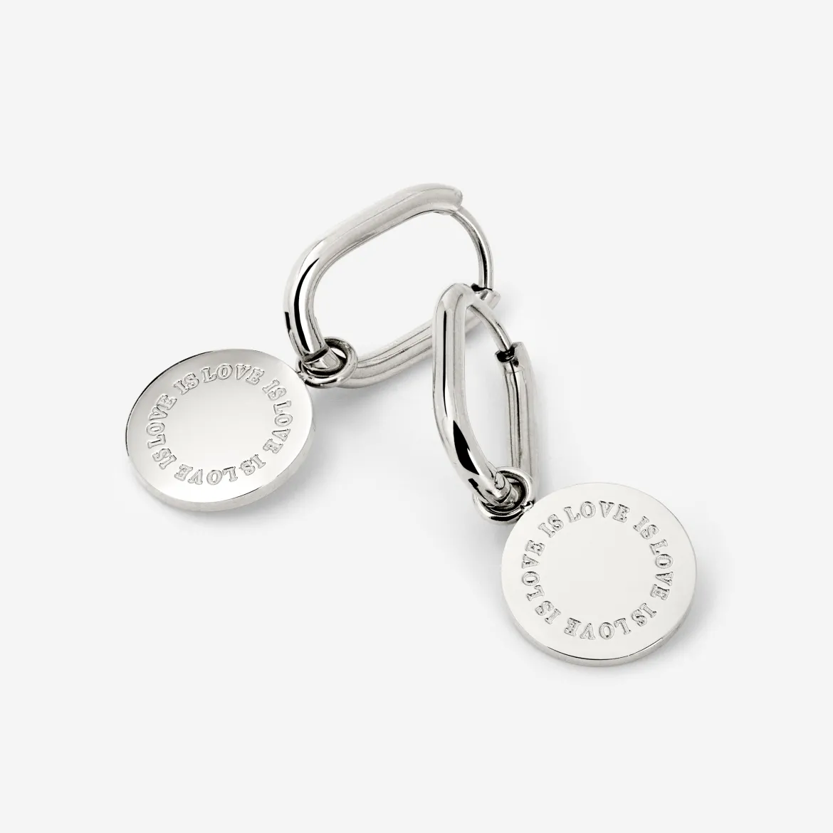 Love is Love Oval Hoop Set Baby Silber