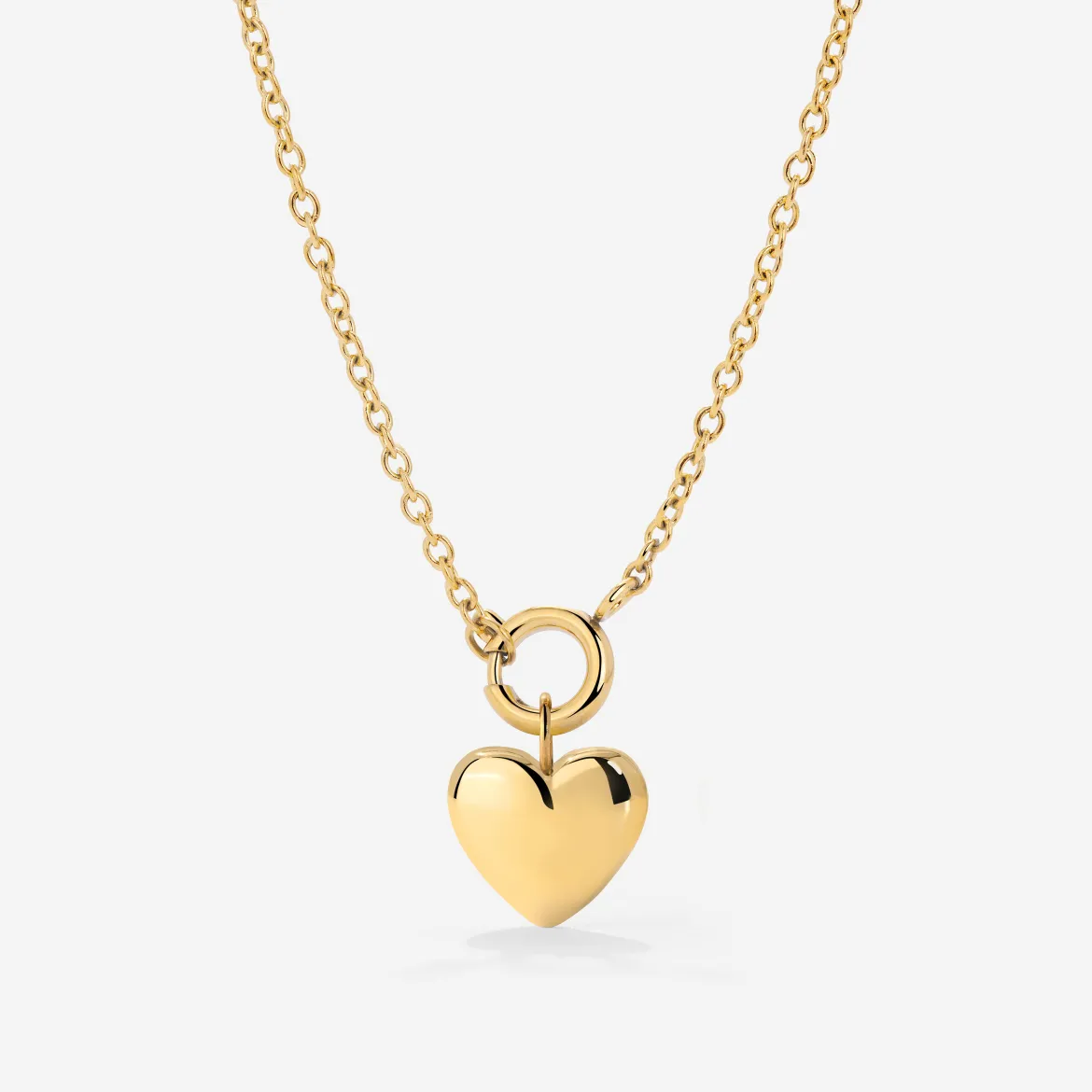 Lovely Heart Classic Chain Necklace Set Gold