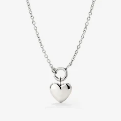 Lovely Heart Classic Chain Necklace Set Silber