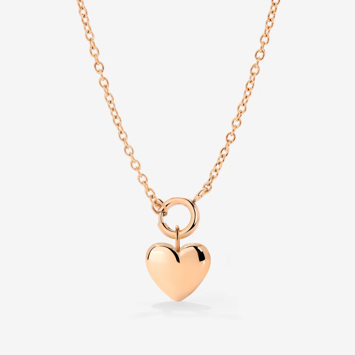 Lovely Heart Classic Chain Necklace Set Roségold