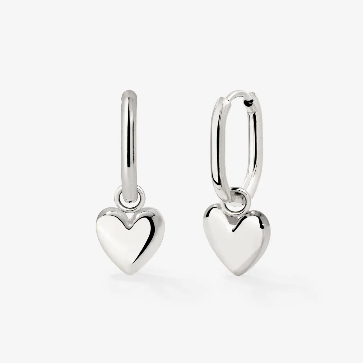 Lovely Heart Oval Hoop Set Baby Silber