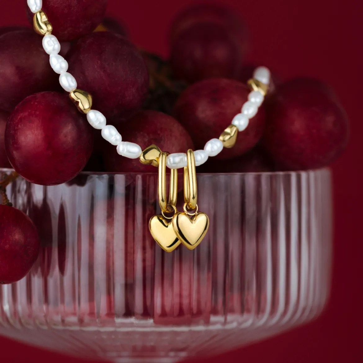 Lovely Heart Oval Hoop Set Baby Silber