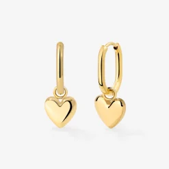 Lovely Heart Oval Hoop Set Baby Gold