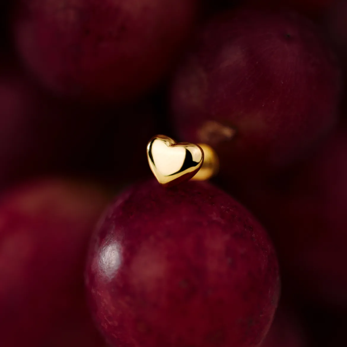 Lovely Heart Piercing Stud Silber