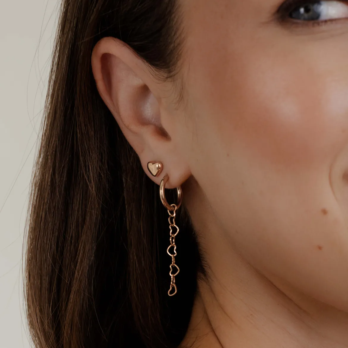 Lovely Heart Studs Roségold