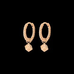Lucky Dice Twisted Hoop Set Baby Roségold