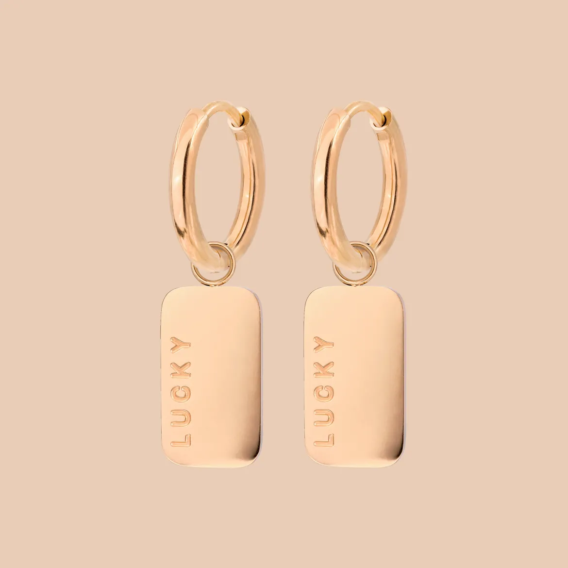 Lucky Pendant Hoop Set Small Roségold