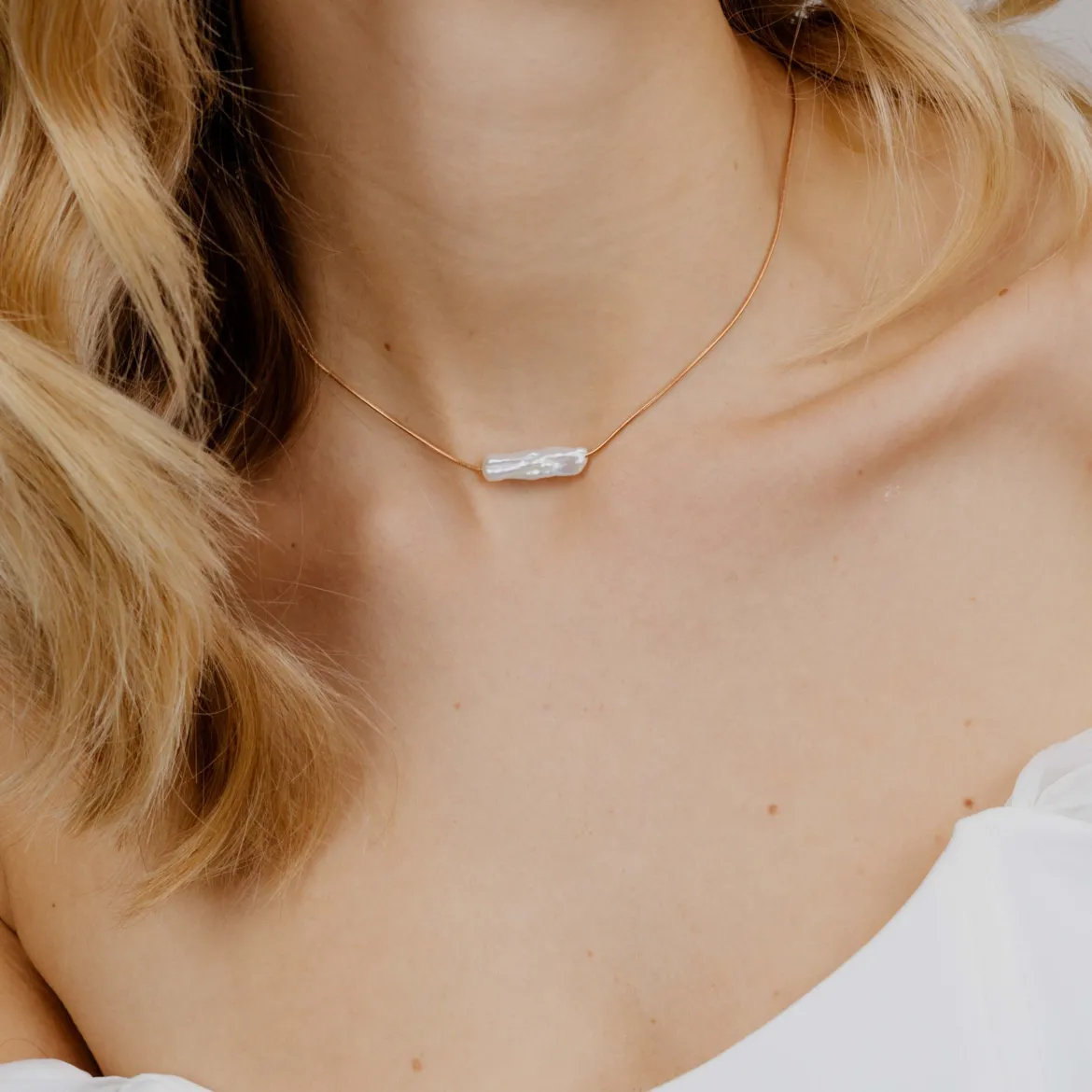 Luminous Pearl Choker Roségold