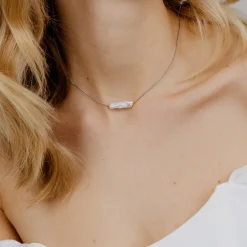 Luminous Pearl Choker Silber
