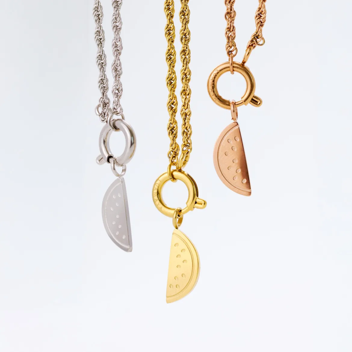Melony Rope Chain Necklace Set Roségold