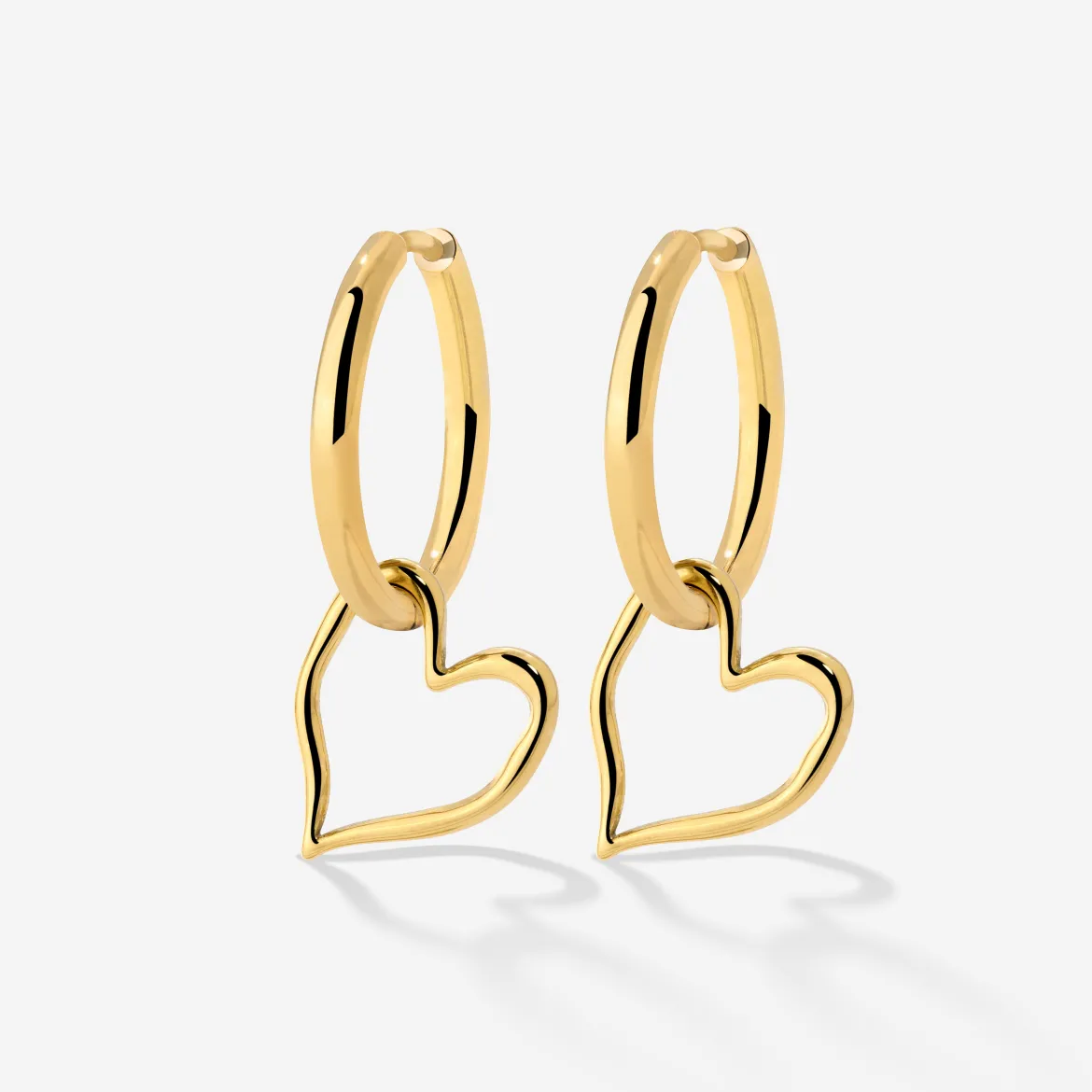 Melting Heart Hoop Set Medium Gold