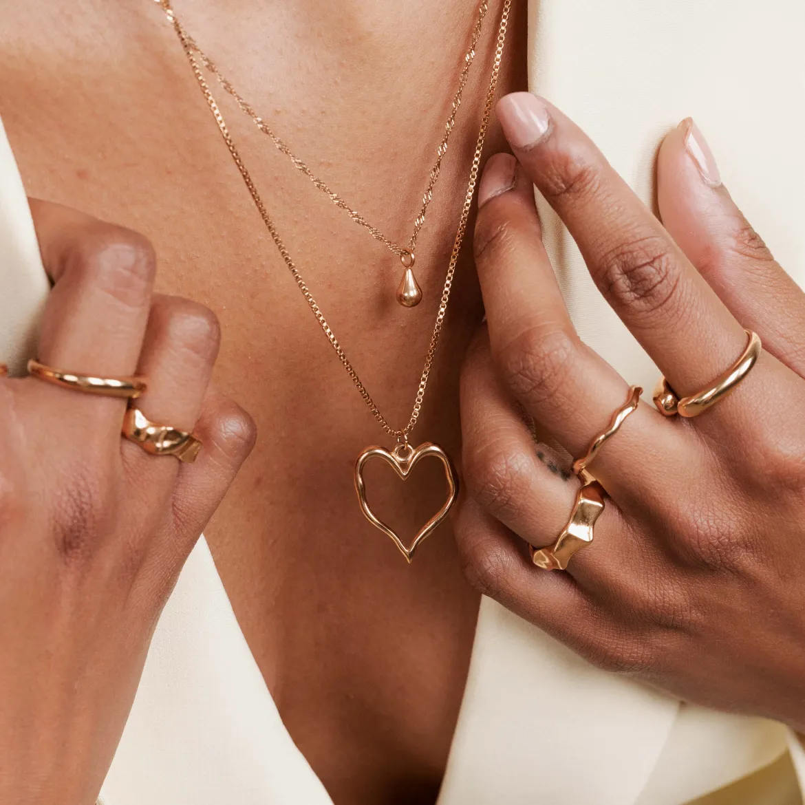 Melting Heart Necklace Roségold