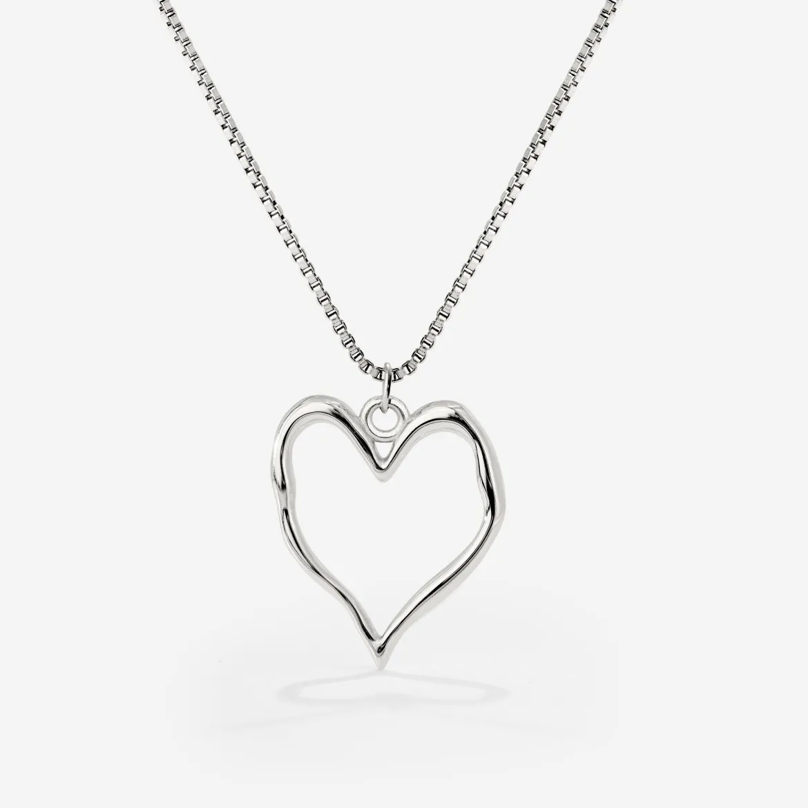 Melting Heart Necklace Silber