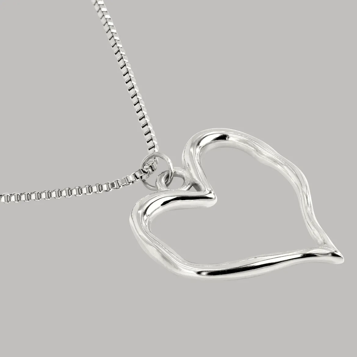Melting Heart Necklace Silber