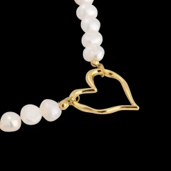 Melting Heart Pearl Bracelet Gold