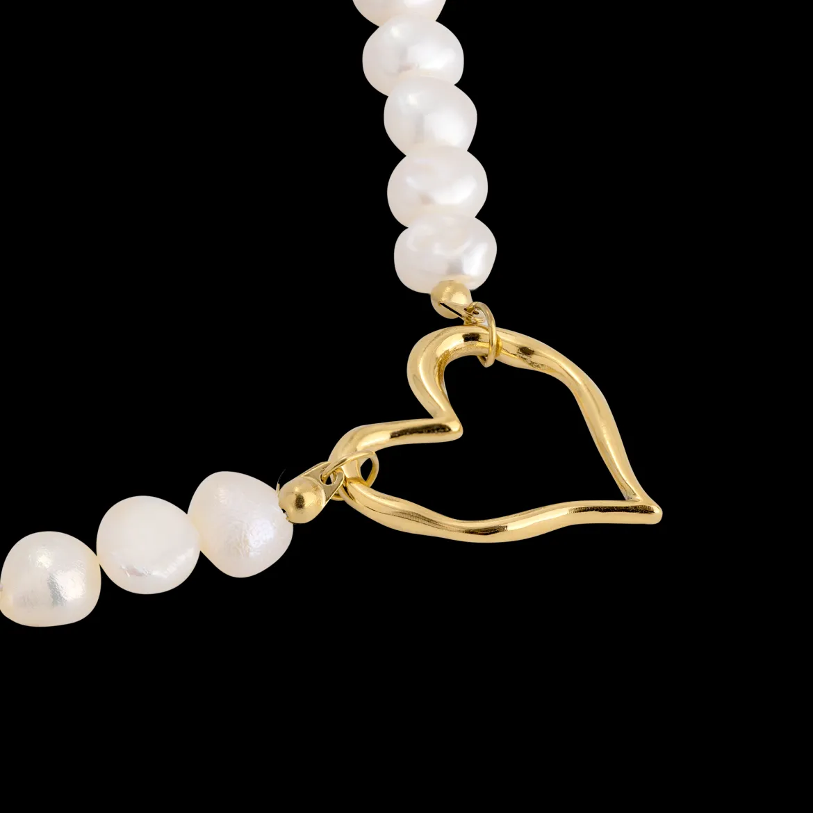 Melting Heart Pearl Bracelet Gold