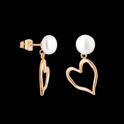 Melting Heart Pearl Studs Roségold