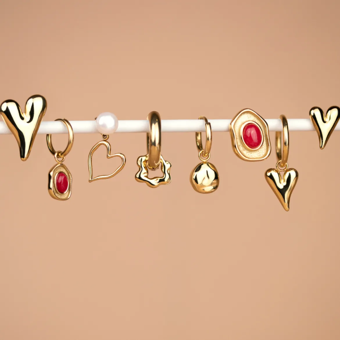 Melting Heart Pearl Studs Roségold
