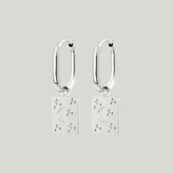 Midnight Lover Oval Hoops Baby Silber