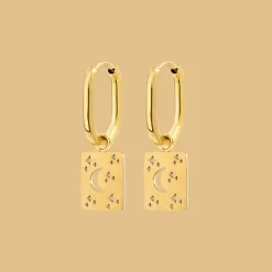 Midnight Lover Oval Hoops Baby Gold