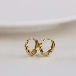 Mini Twist Hoops Gold
