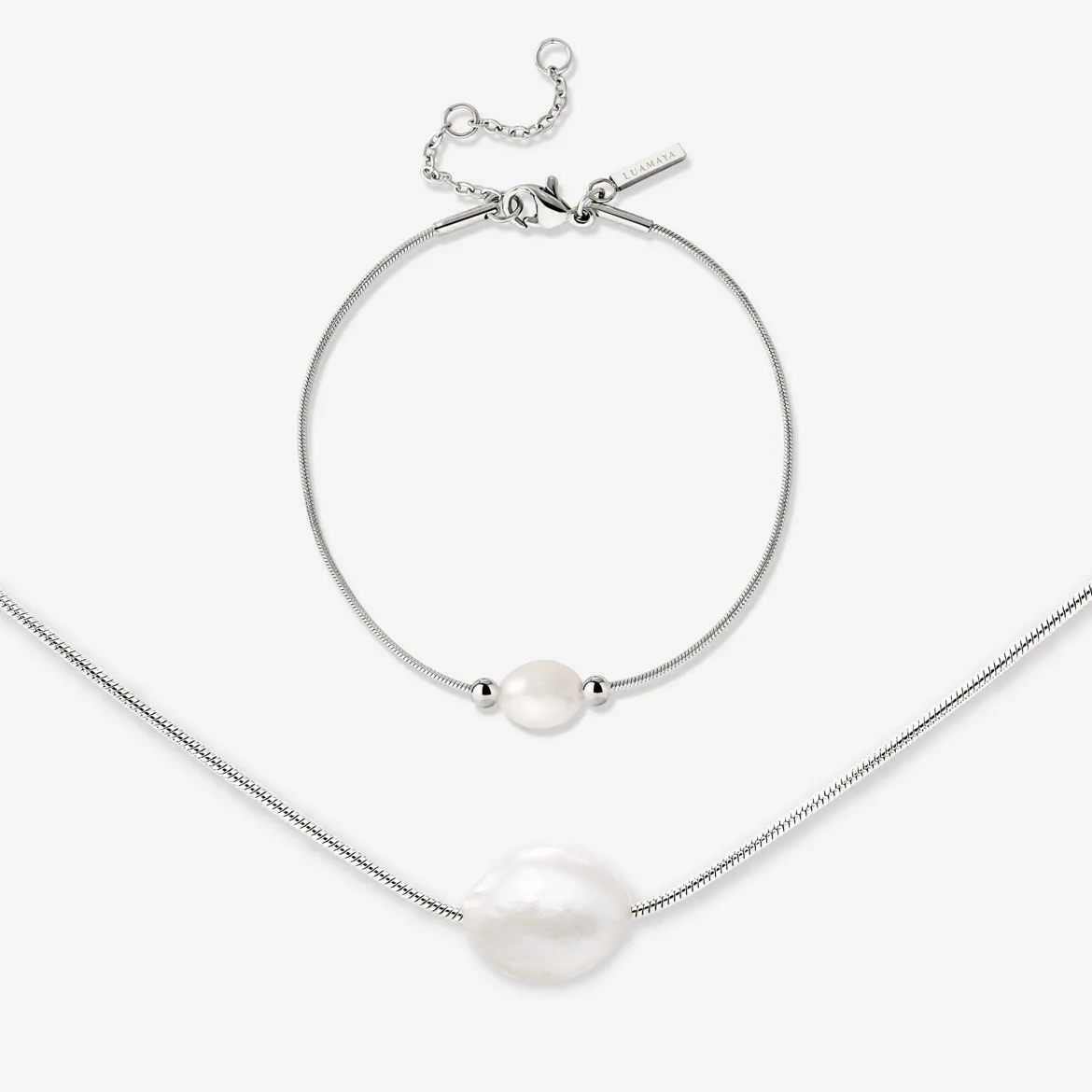 Minimalist Pearl Bundle Silber