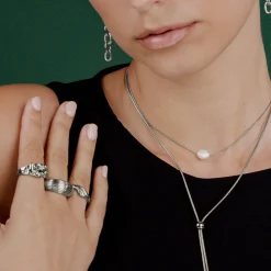 Minimalist Pearl Choker Silber