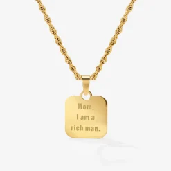 Mom, I am a rich man Necklace Gold