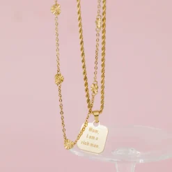 Mom, I am a rich man Necklace Roségold