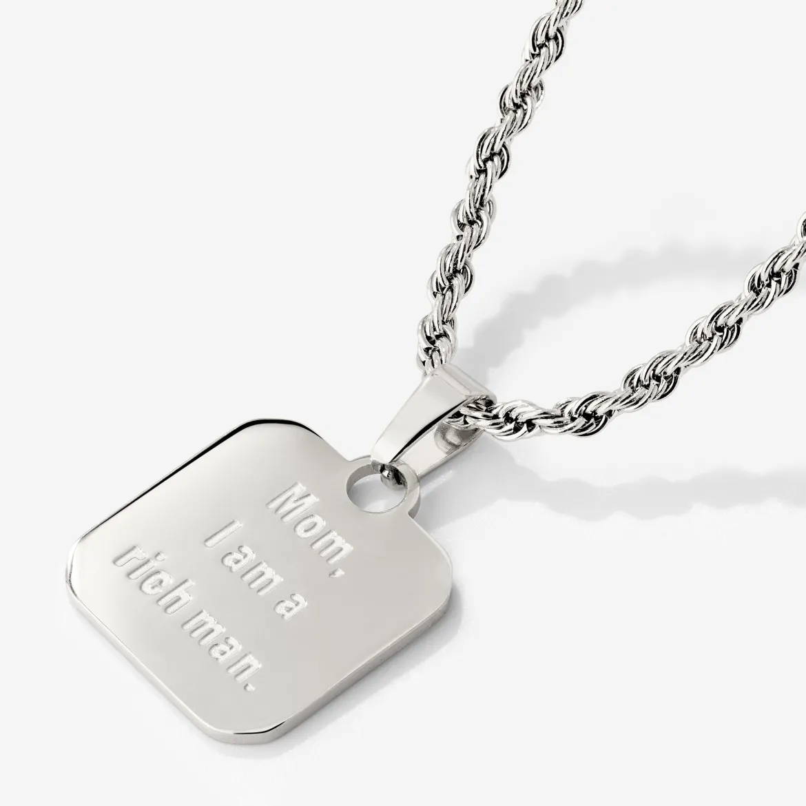 Mom, I am a rich man Necklace Silber