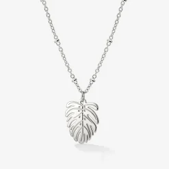 Monstera Leaf Necklace Silber