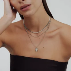 Monstera Leaf Necklace Silber