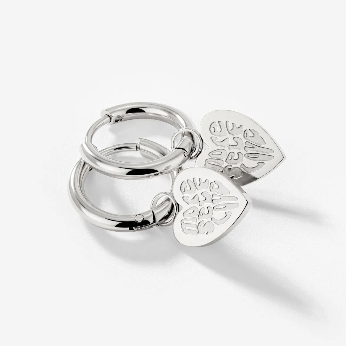 More Self-Love Hoop Set Small Silber
