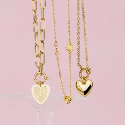 More Self-Love Oval Links Necklace Set Gold