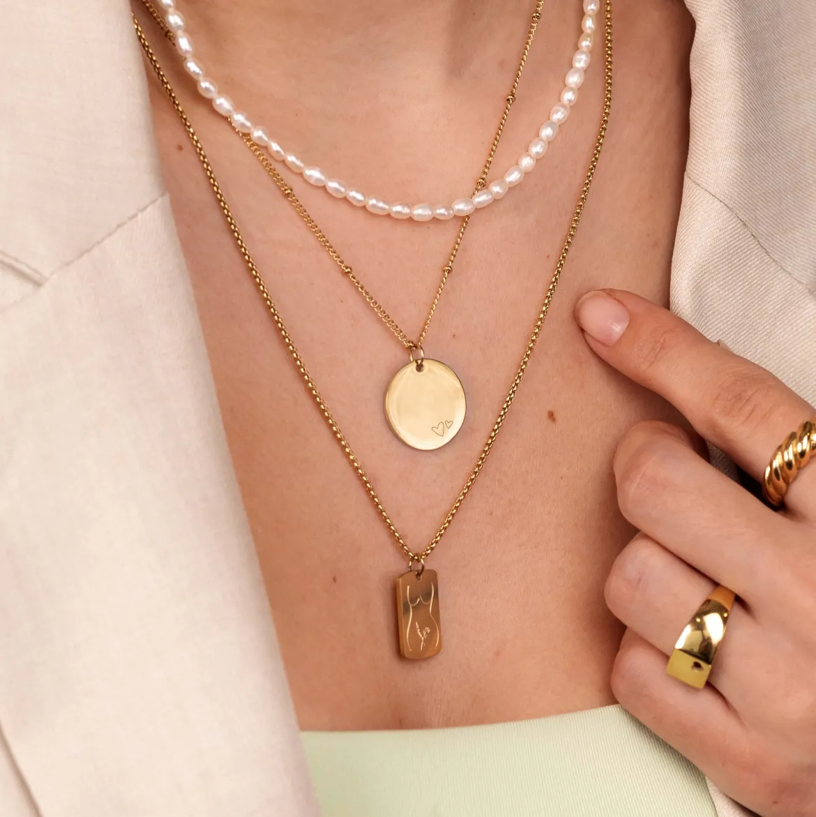 Mother u0026 Daughter Necklace Bundle Gold