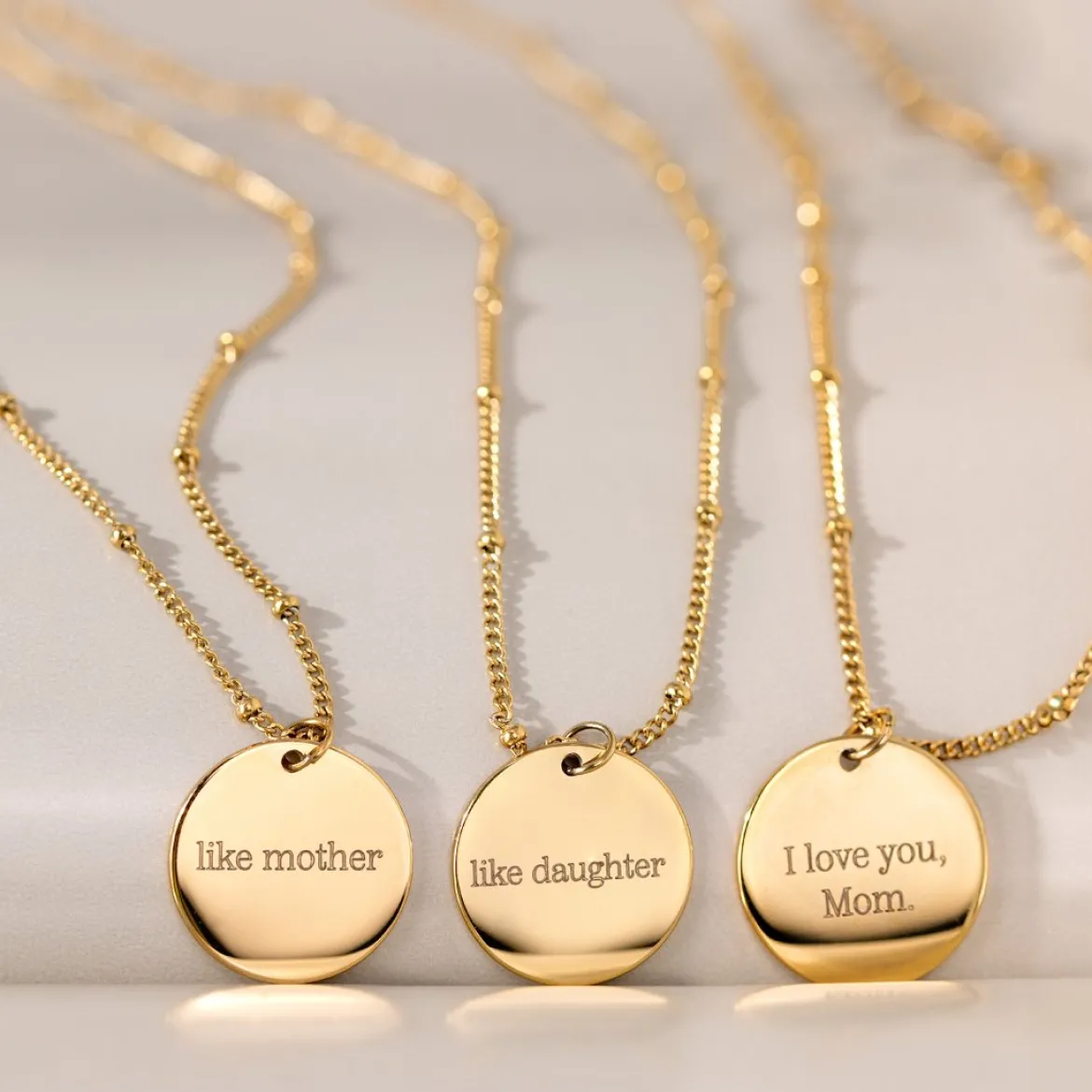 Mother u0026 Daughter Necklace Bundle Gold