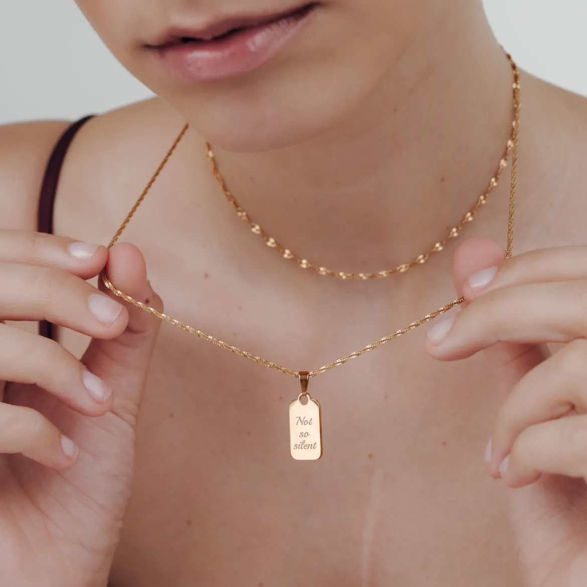Not so silent Necklace Roségold