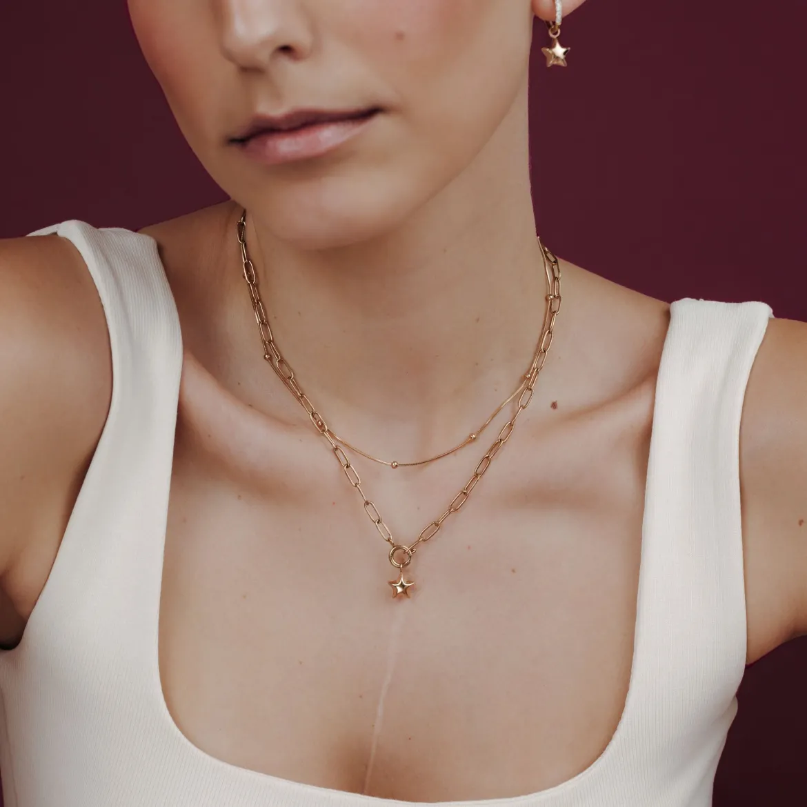 Nova Oval Links Necklace Set Roségold