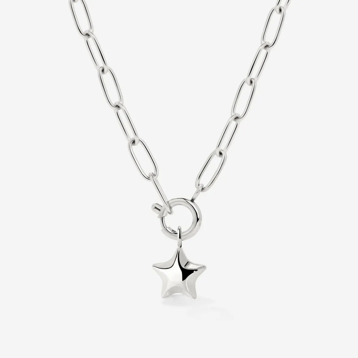 Nova Oval Links Necklace Set Silber