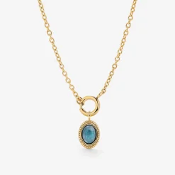 Ocean Agate Classic Chain Necklace Set Gold