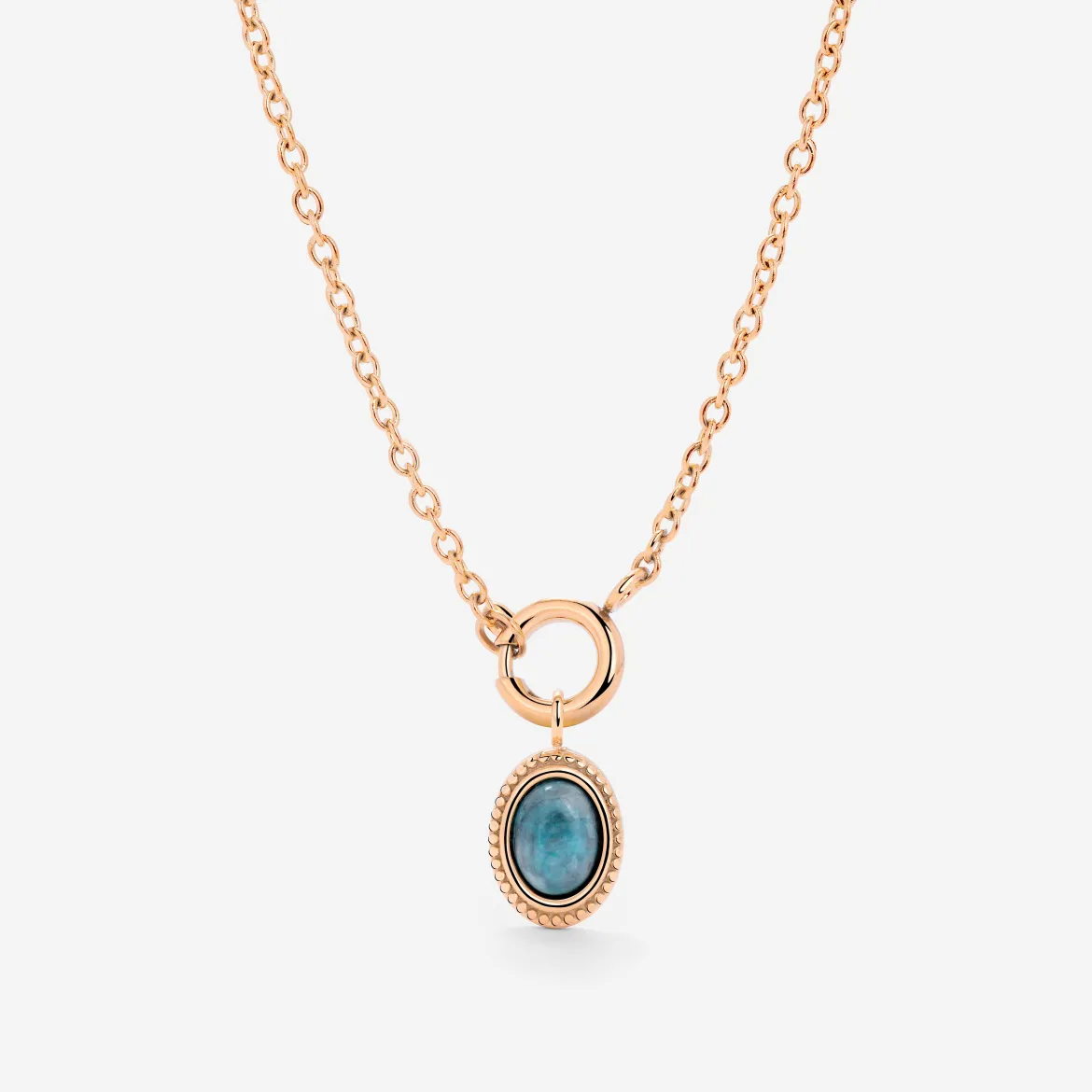 Ocean Agate Classic Chain Necklace Set Roségold