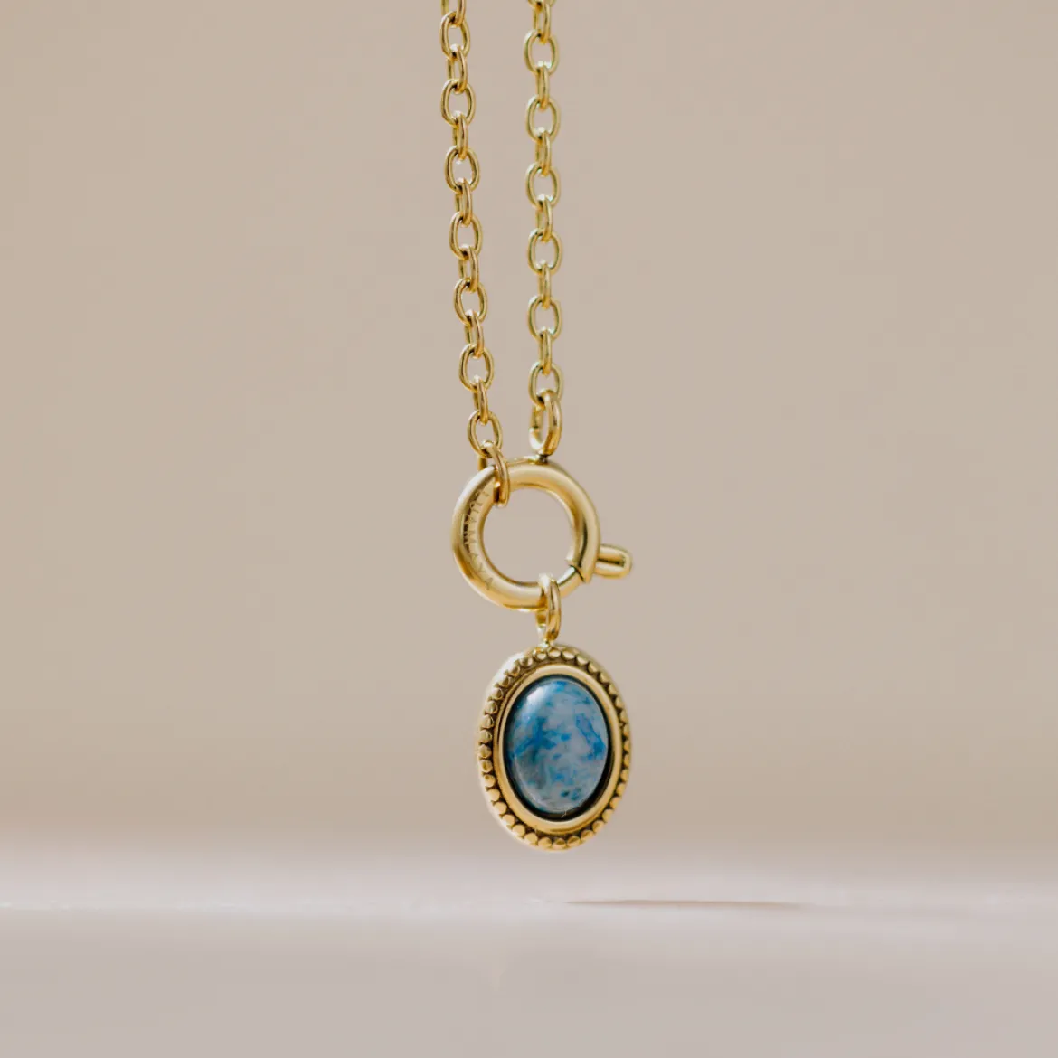 Ocean Agate Classic Chain Necklace Set Roségold