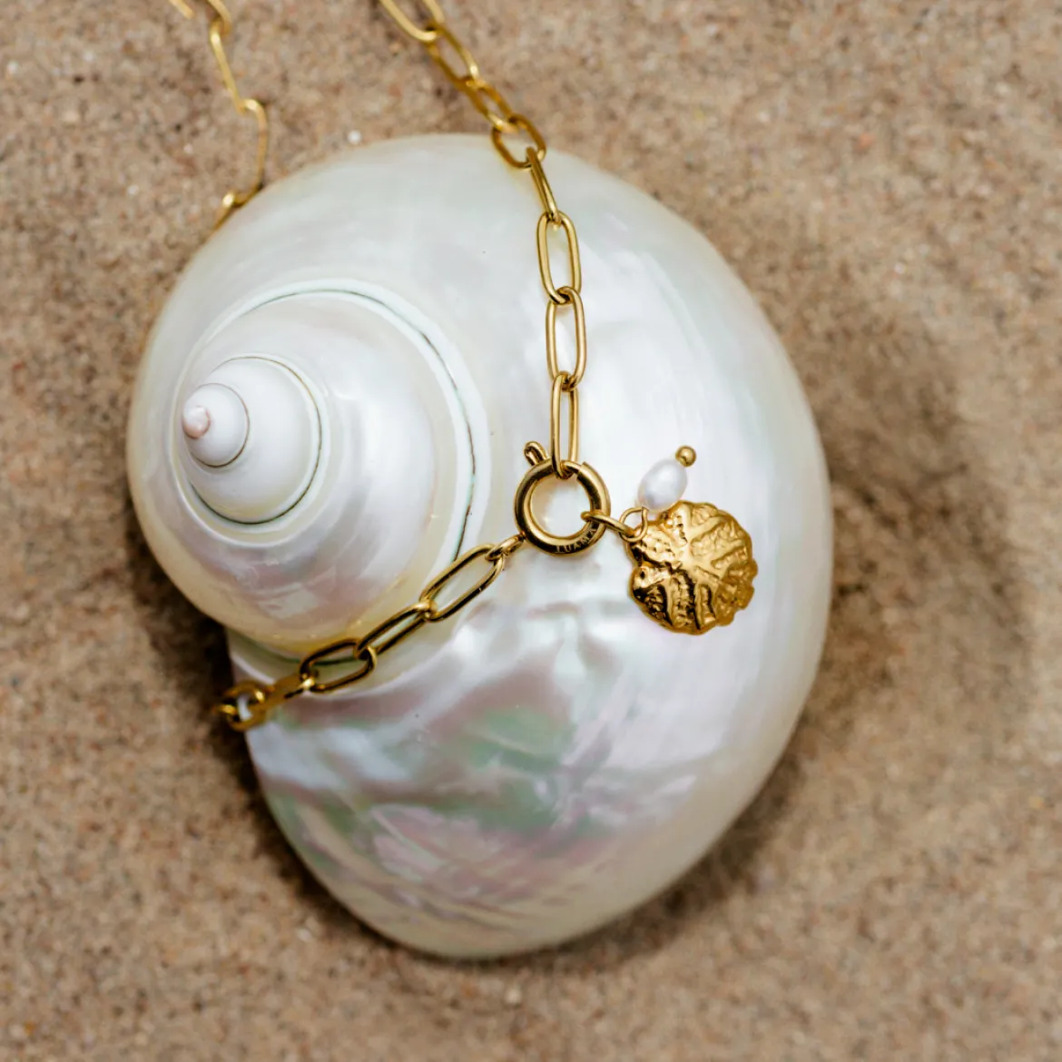 Ocean Lovers Oval Links Necklace Set Silber